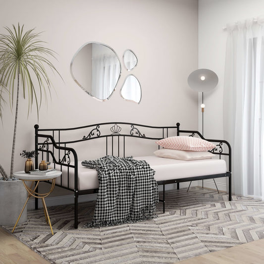 vidaXL Sofa Bed Frame | Black | Powder-coated metal | 90x200 cm