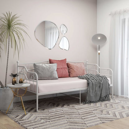 vidaXL Sofa Bed Frame | White | Powder-Coated Metal | 90x200 cm