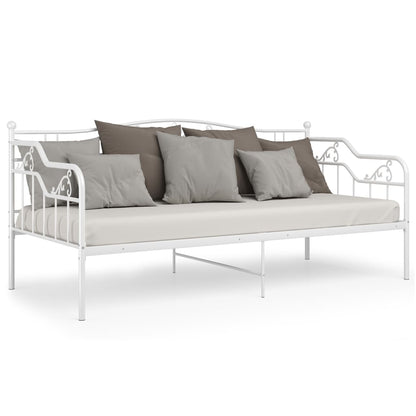 vidaXL Sofa Bed Frame | White | Powder-Coated Metal | 90x200 cm