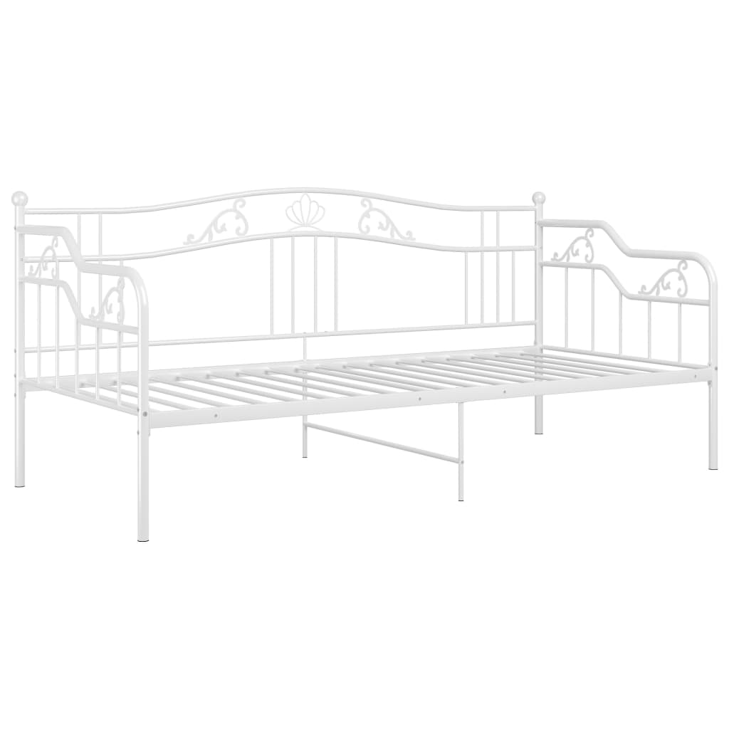 vidaXL Sofa Bed Frame | White | Powder-Coated Metal | 90x200 cm