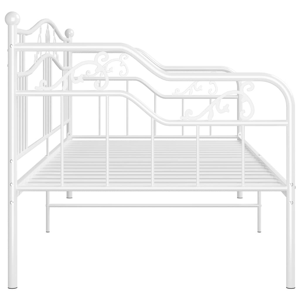 vidaXL Sofa Bed Frame | White | Powder-Coated Metal | 90x200 cm