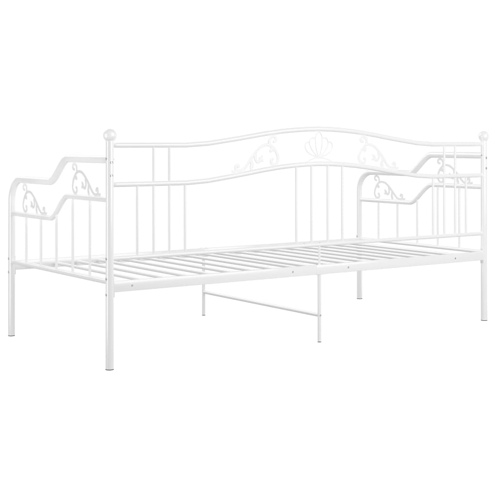 vidaXL Sofa Bed Frame | White | Powder-Coated Metal | 90x200 cm