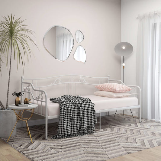vidaXL Sofa Bed Frame | White | Powder-Coated Metal | 90x200 cm