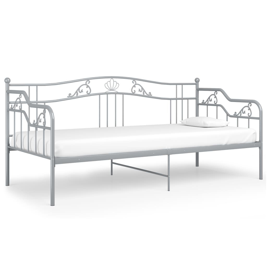 vidaXL Sofa Bed Frame | Grey | Powder-coated metal | 200 x 90 cm mattress size