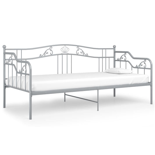 vidaXL Sofa Bed Frame | Grey | Powder-coated metal | 200 x 90 cm mattress size