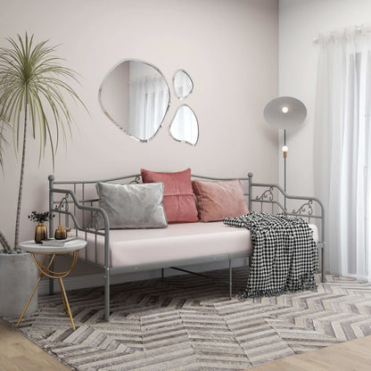 vidaXL Sofa Bed Frame | Grey | Powder-coated metal | 200 x 90 cm mattress size