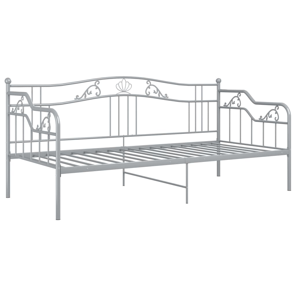 vidaXL Sofa Bed Frame | Grey | Powder-coated metal | 200 x 90 cm mattress size