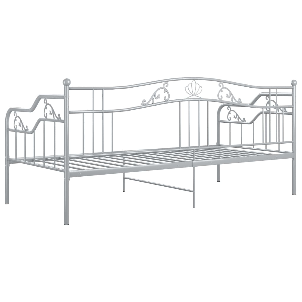vidaXL Sofa Bed Frame | Grey | Powder-coated metal | 200 x 90 cm mattress size