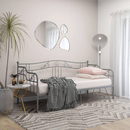 vidaXL Sofa Bed Frame | Grey | Powder-coated metal | 200 x 90 cm mattress size