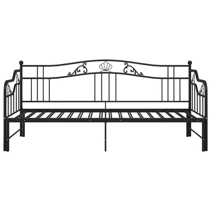 vidaXL Pull-out Sofa Bed Frame without Mattress Black Metal 90x200 cm