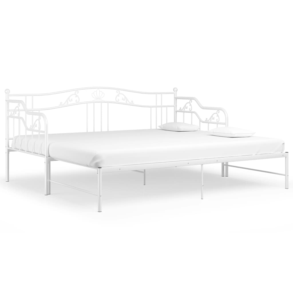 vidaXL Sofa Bed Frame | White | Powder-coated metal | Single