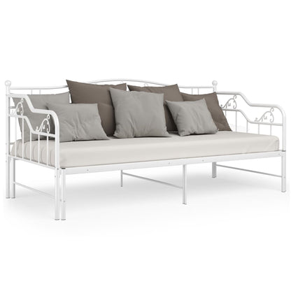 vidaXL Sofa Bed Frame | White | Powder-coated metal | Single