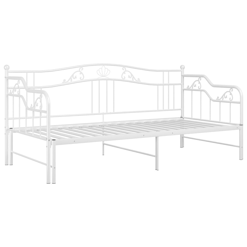 vidaXL Sofa Bed Frame | White | Powder-coated metal | Single