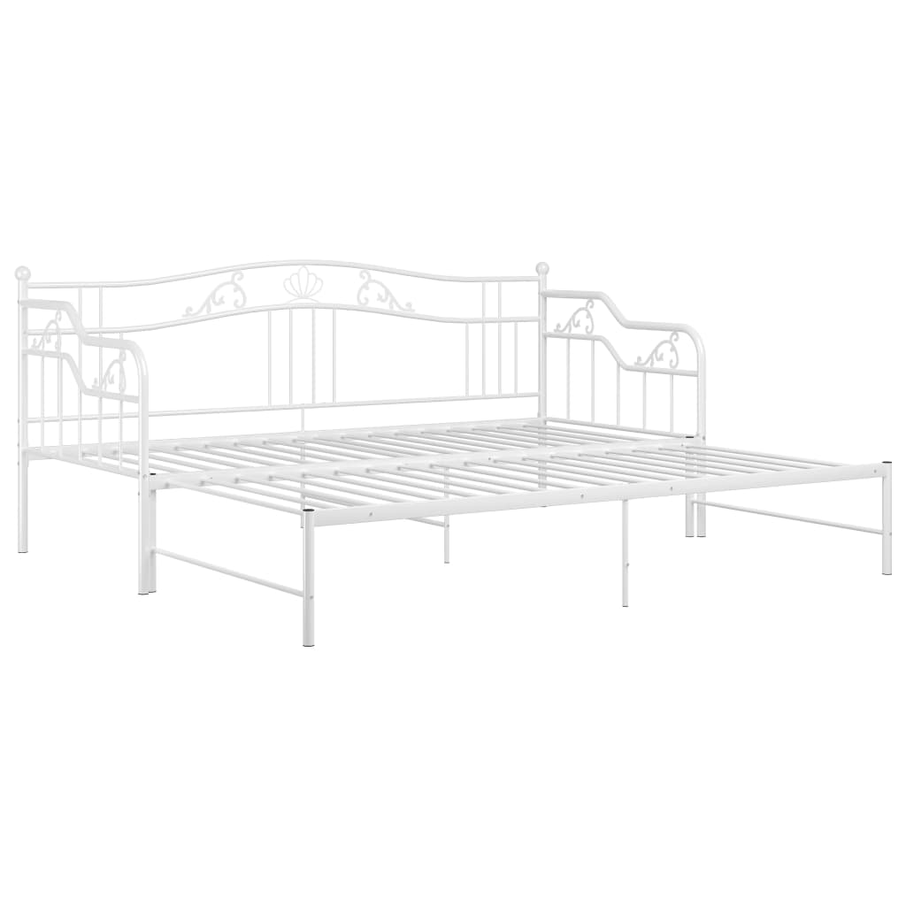 vidaXL Sofa Bed Frame | White | Powder-coated metal | Single