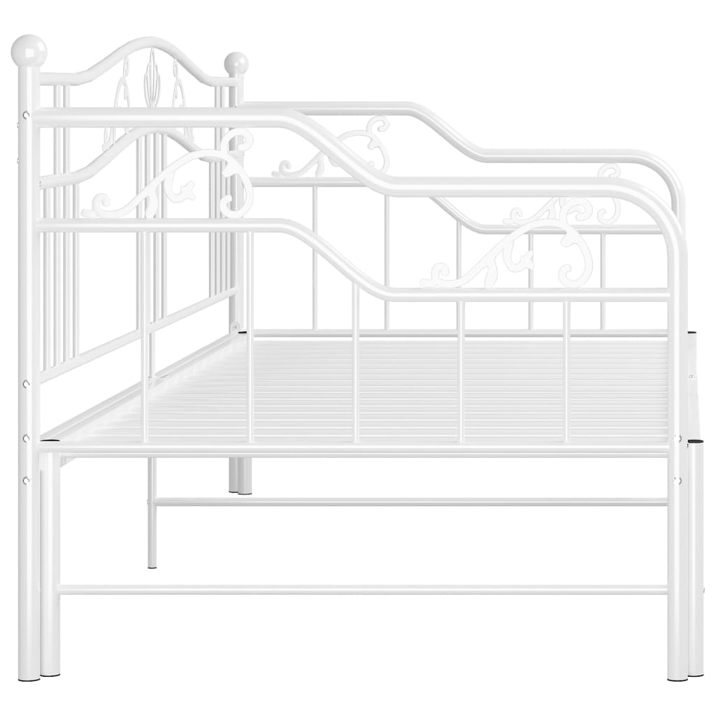 vidaXL Sofa Bed Frame | White | Powder-coated metal | Single