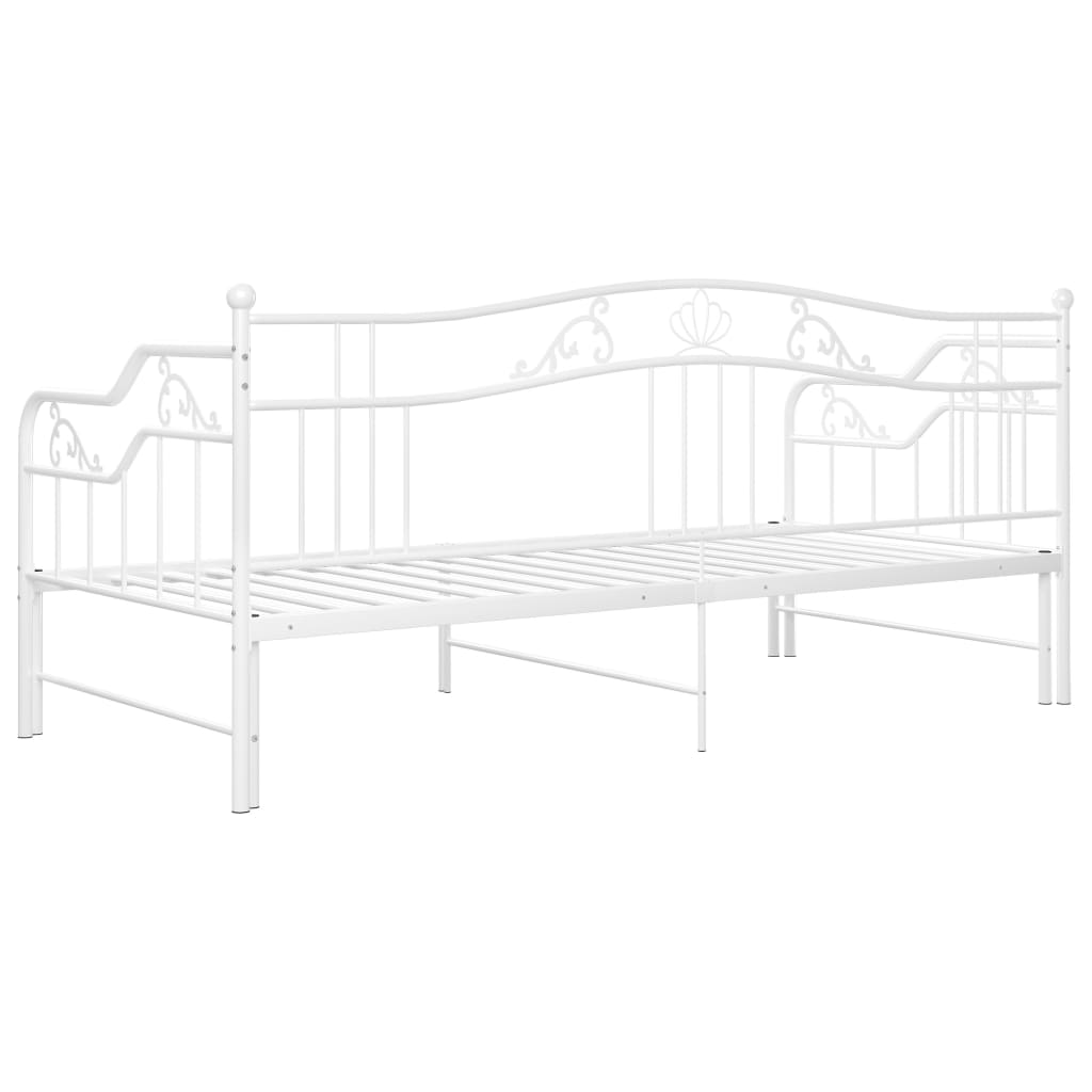 vidaXL Sofa Bed Frame | White | Powder-coated metal | Single