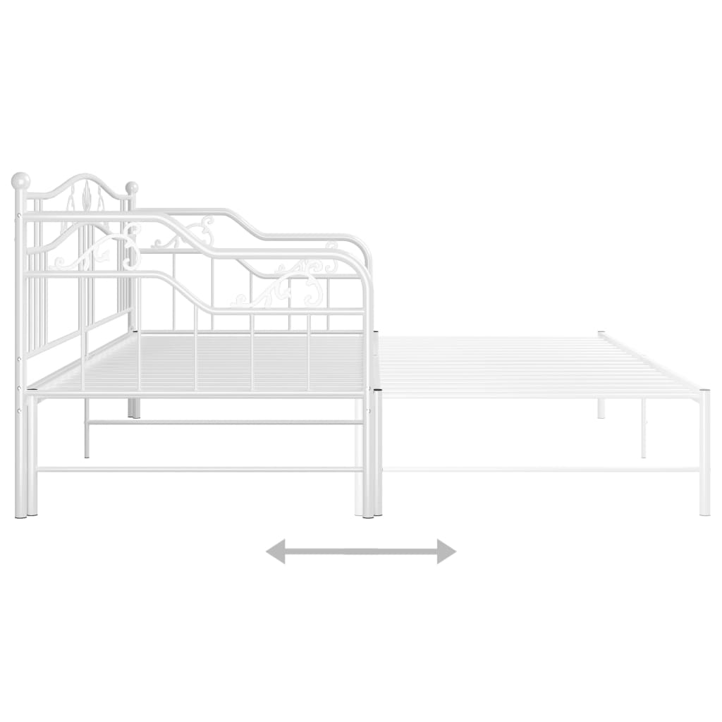 vidaXL Sofa Bed Frame | White | Powder-coated metal | Single