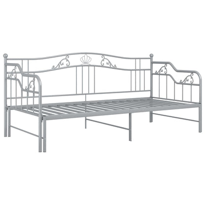 vidaXL Pull-out Sofa Bed Frame without Mattress Grey Metal 90x200 cm