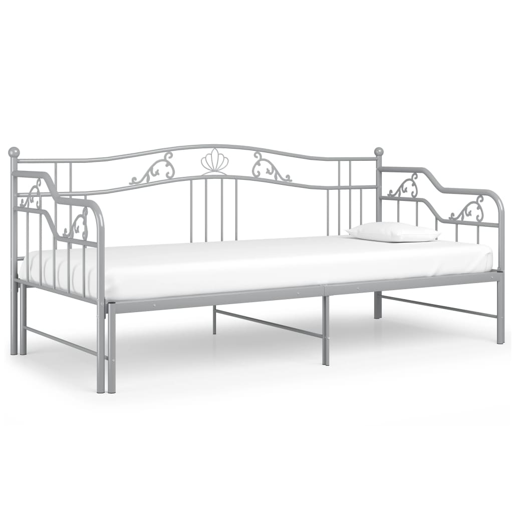 vidaXL Sofa Bed Frame | Grey | Powder-coated metal