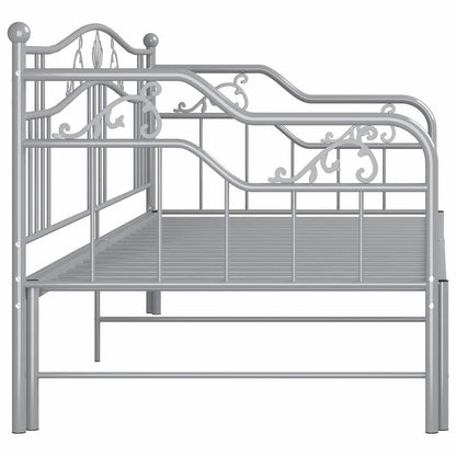 vidaXL Pull-out Sofa Bed Frame without Mattress Grey Metal 90x200 cm