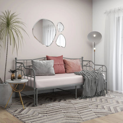 vidaXL Sofa Bed Frame | Grey | Powder-coated metal