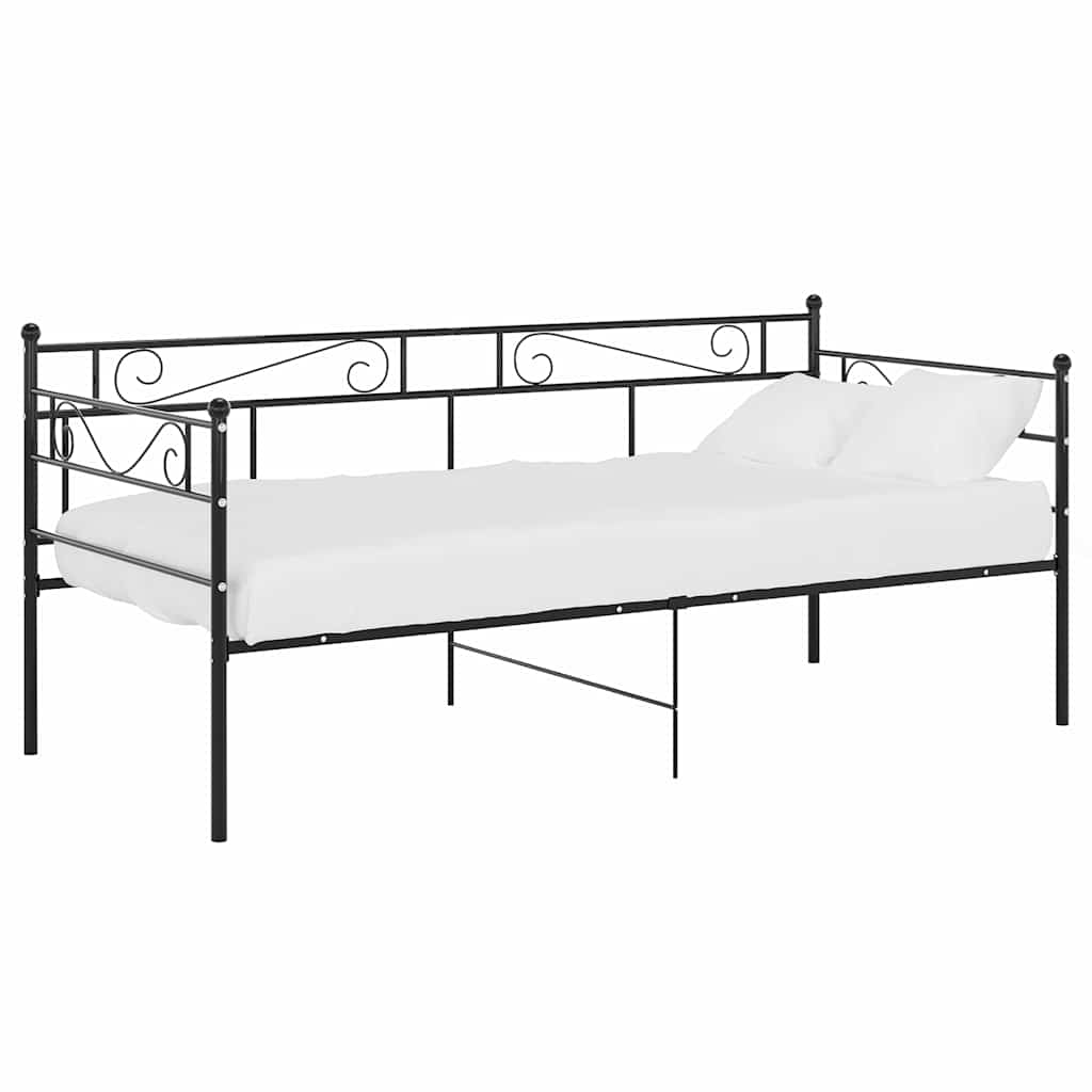 vidaXL Sofa Bed Frame without Mattress Black Metal 90x200 cm