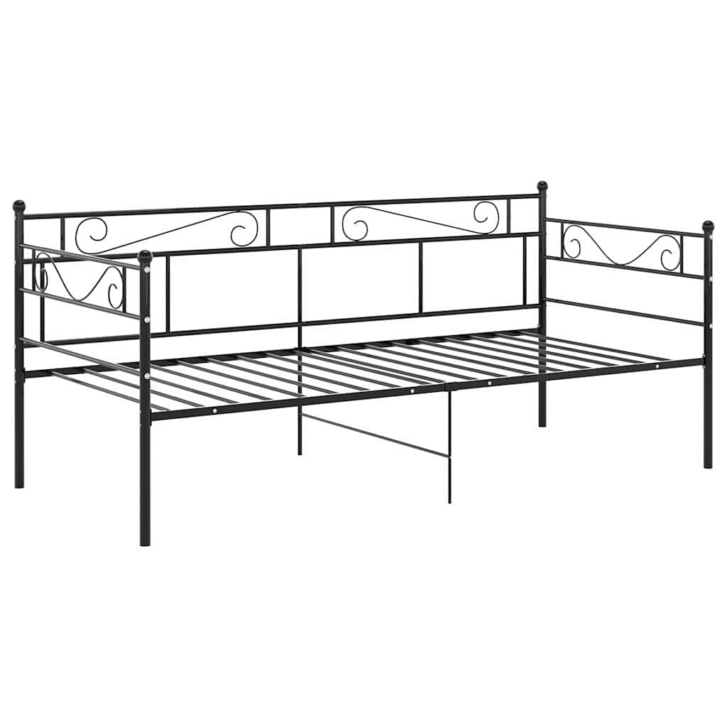 vidaXL Sofa Bed Frame without Mattress Black Metal 90x200 cm