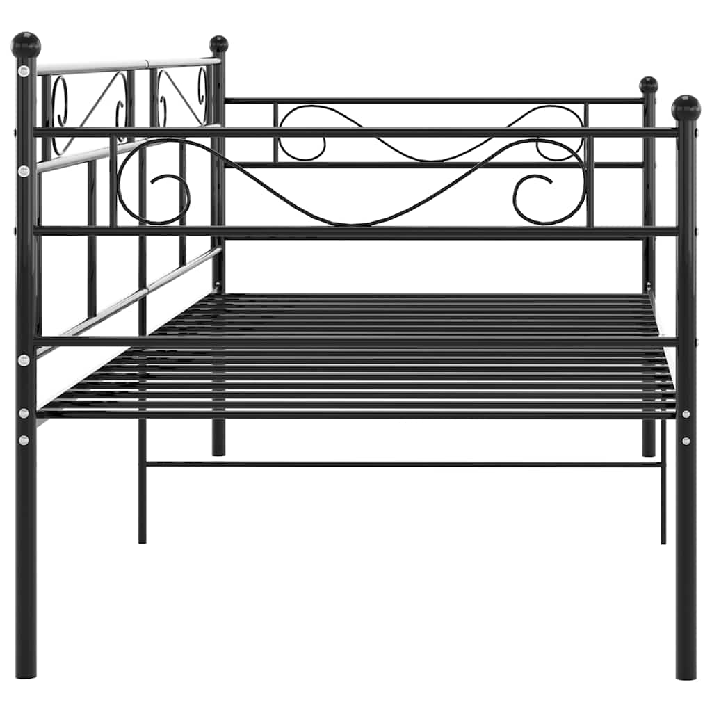 vidaXL Sofa Bed Frame without Mattress Black Metal 90x200 cm