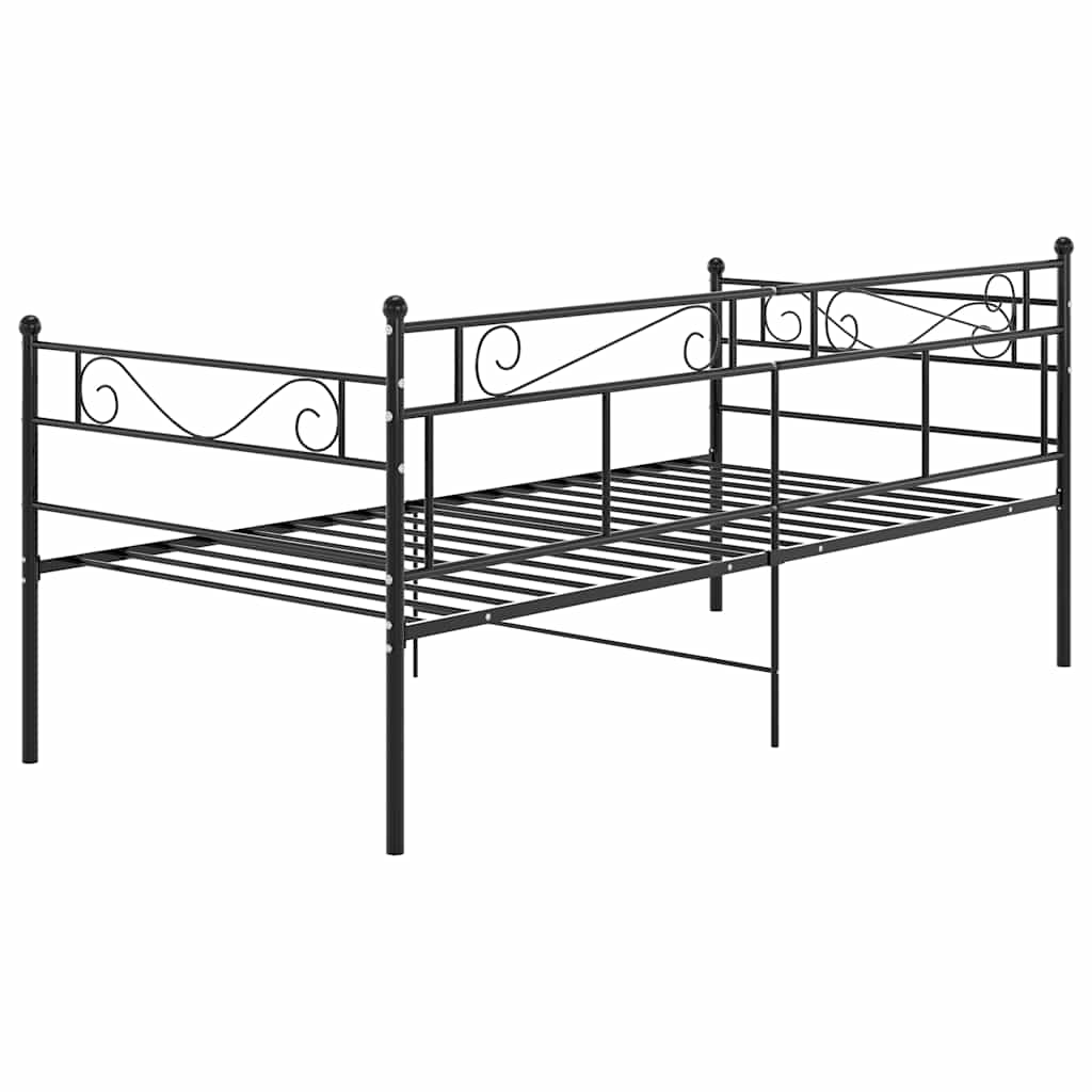 vidaXL Sofa Bed Frame without Mattress Black Metal 90x200 cm