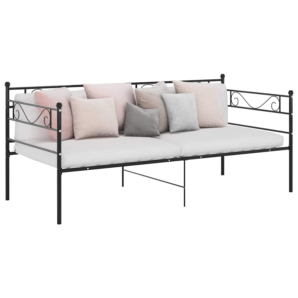 vidaXL Sofa Bed Frame without Mattress Black Metal 90x200 cm
