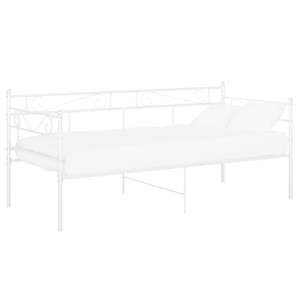 vidaXL Sofa Bed Frame | White | Powder-coated metal | Single