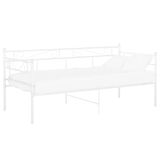 vidaXL Sofa Bed Frame | White | Powder-coated metal | Single