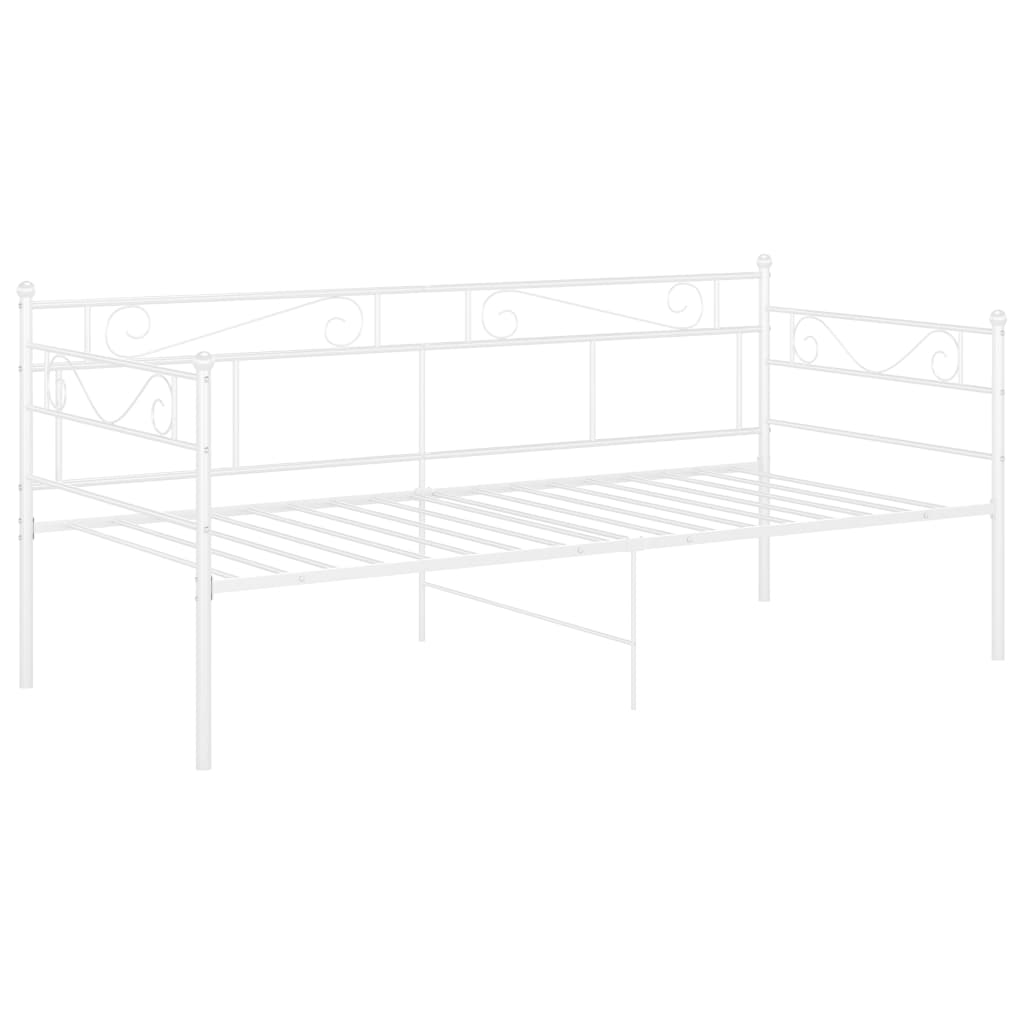 vidaXL Sofa Bed Frame | White | Powder-coated metal | Single