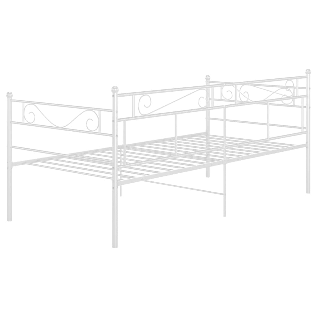 vidaXL Sofa Bed Frame | White | Powder-coated metal | Single