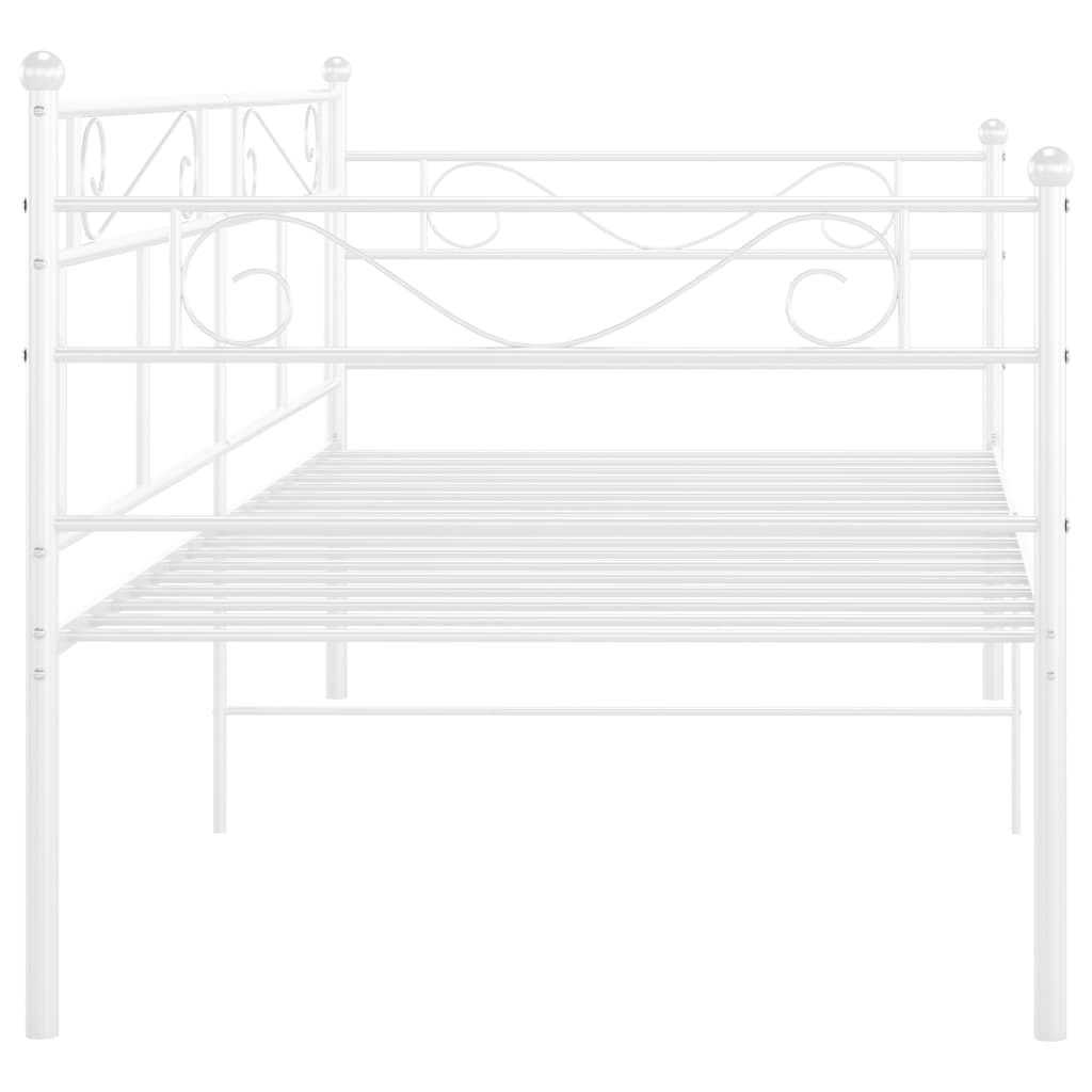 vidaXL Sofa Bed Frame | White | Powder-coated metal | Single