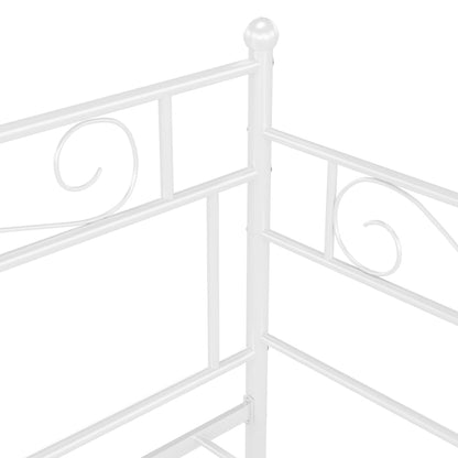 vidaXL Sofa Bed Frame | White | Powder-coated metal | Single