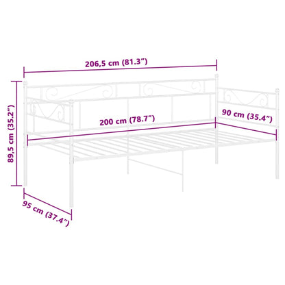 vidaXL Sofa Bed Frame | White | Powder-coated metal | Single