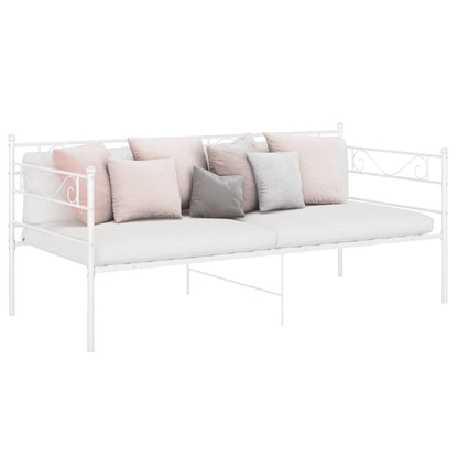 vidaXL Sofa Bed Frame | White | Powder-coated metal | Single