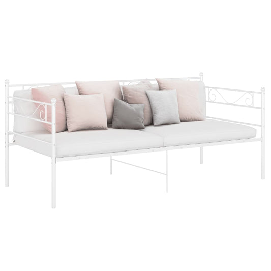 vidaXL Sofa Bed Frame | White | Powder-coated metal | Single