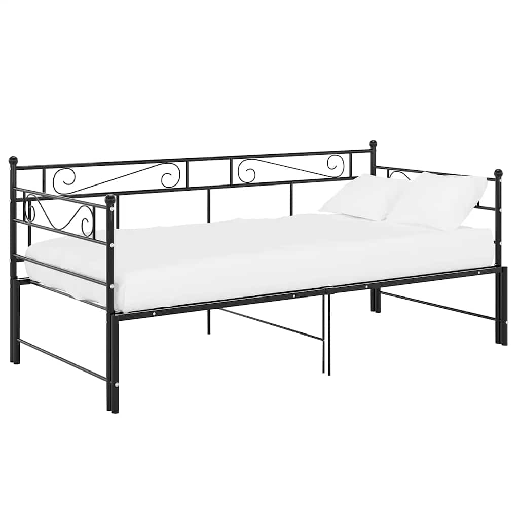 vidaXL Sofa Bed Frame | Black | Powder-Coated Metal | Pull-Out | Sofa Bed Frame