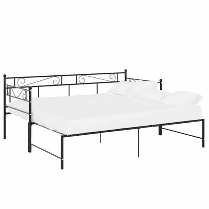 vidaXL Sofa Bed Frame | Black | Powder-Coated Metal | Pull-Out | Sofa Bed Frame