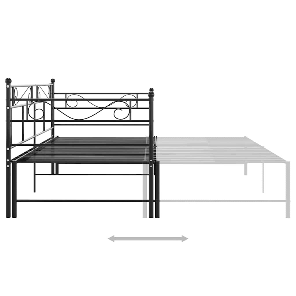 vidaXL Sofa Bed Frame | Black | Powder-Coated Metal | Pull-Out | Sofa Bed Frame