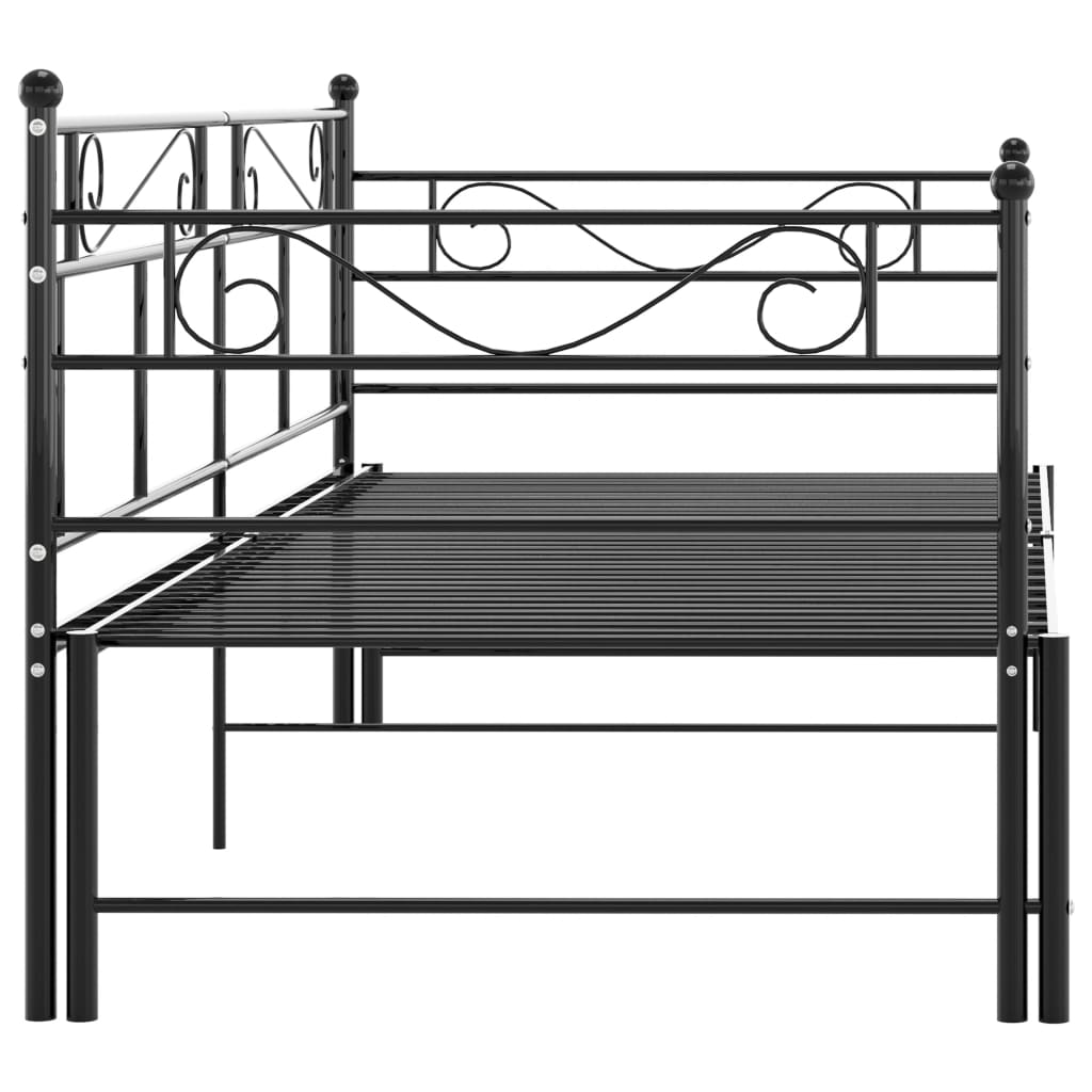 vidaXL Sofa Bed Frame | Black | Powder-Coated Metal | Pull-Out | Sofa Bed Frame