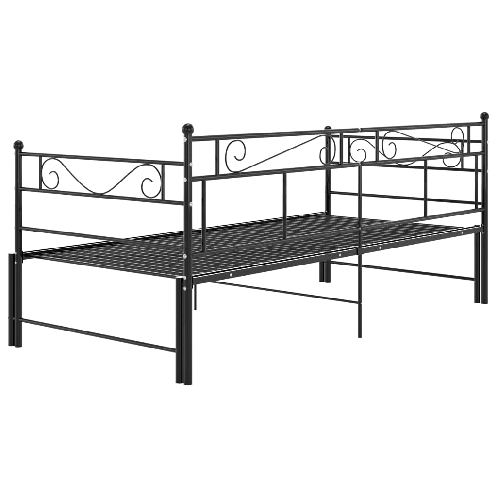 vidaXL Sofa Bed Frame | Black | Powder-Coated Metal | Pull-Out | Sofa Bed Frame