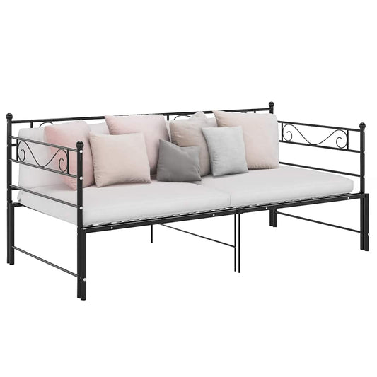 vidaXL Sofa Bed Frame | Black | Powder-Coated Metal | Pull-Out | Sofa Bed Frame