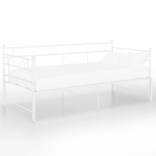 vidaXL Sofa Bed Frame | White | Powder-coated metal | Standard Single