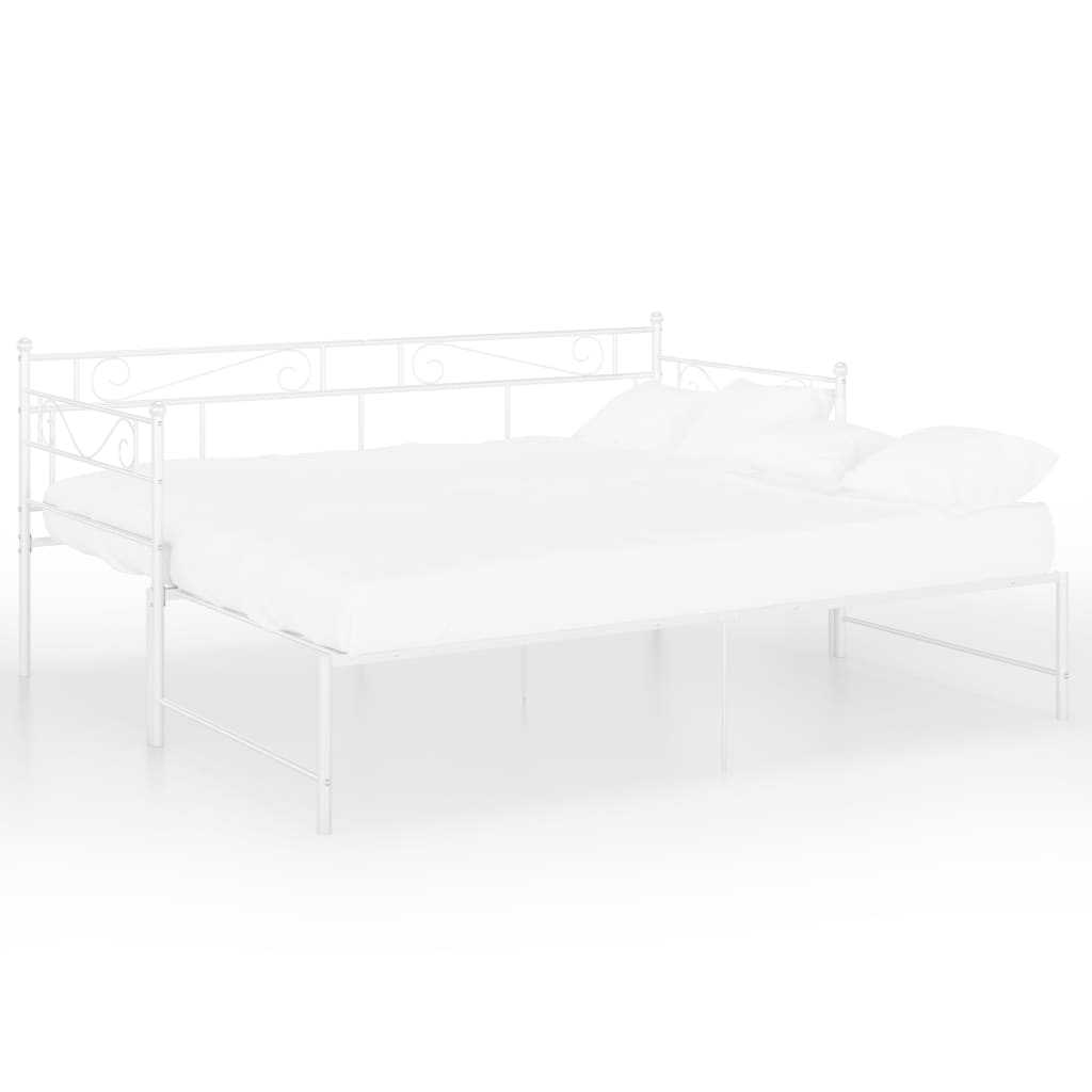 vidaXL Sofa Bed Frame | White | Powder-coated metal | Standard Single