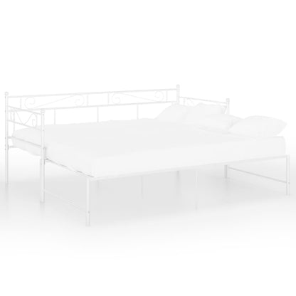 vidaXL Sofa Bed Frame | White | Powder-coated metal | Standard Single