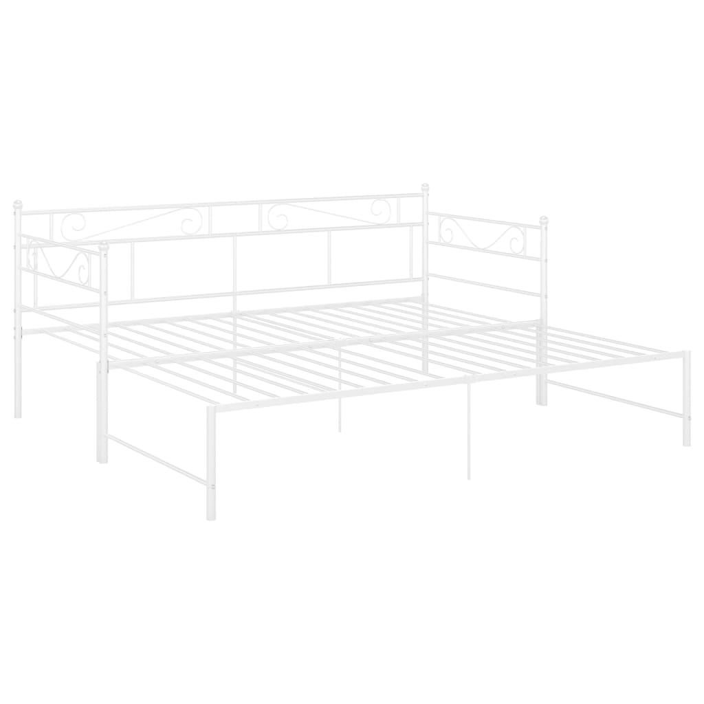 vidaXL Sofa Bed Frame | White | Powder-coated metal | Standard Single