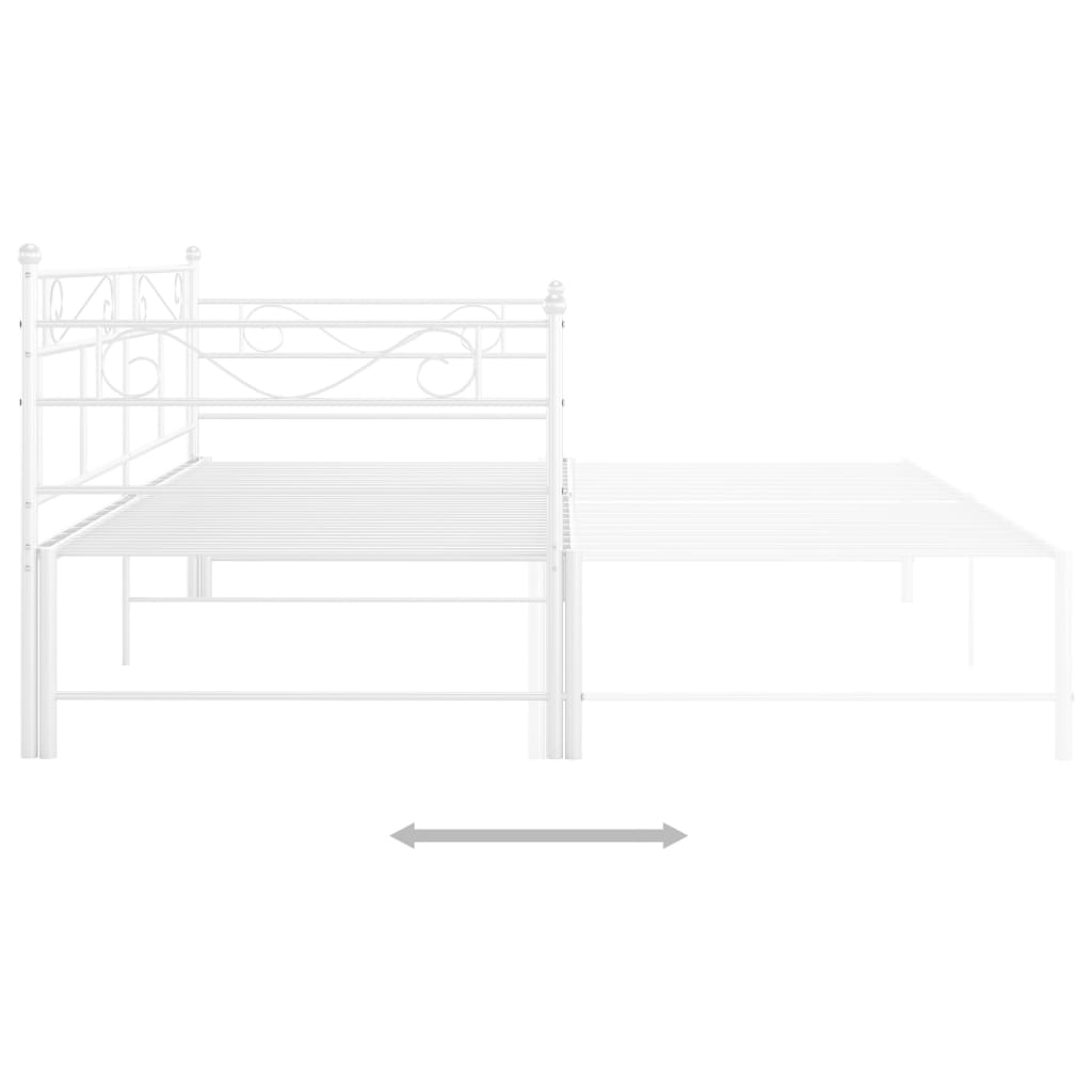 vidaXL Sofa Bed Frame | White | Powder-coated metal | Standard Single
